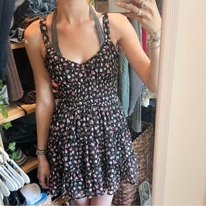 floral babydoll lace mesh coquette mini skater dress